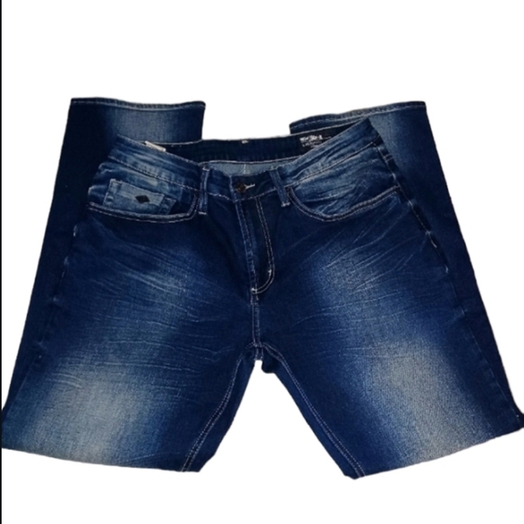 Men's 34/30 BUFFALO DAVID BITTON Six-x Straight Stretch Distressed DarkWash Jean - Picture 16 of 16